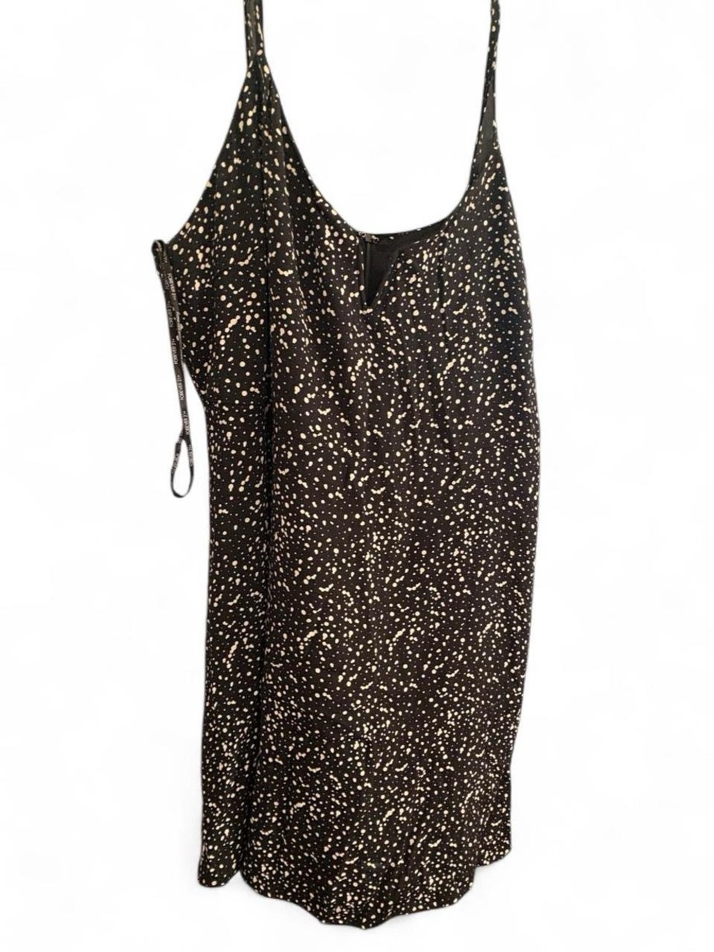 Forever 21 Black Slip Dress with Cream Speckle Print